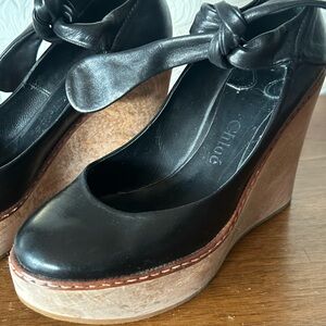 Chloe Black Wedge Women Shoes
